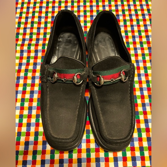 GUCCI #9 loafers black suede 11002 50 8 - Picture 1 of 8